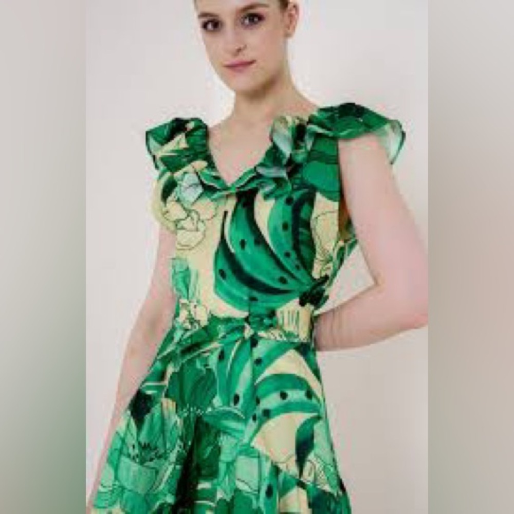 Green Floral Mini Dress